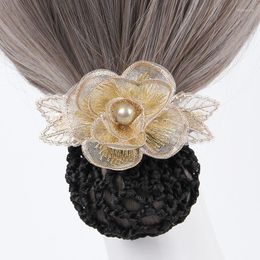 Hair Clips Women's Professional Headdress Flower Hairpin Stewardess Career Net El Bank Updo Top Clip Accessories