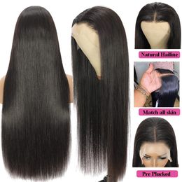 Straight HD Lace Frontal Wig 13x4 Lace Front Human Hair Wigs Pre Plucked Brazilian Cheap Lace Frontal Wig