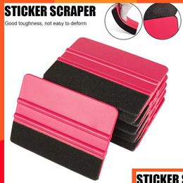 Other Vehicle Tools 10Pcs Car Vinyl Wrap Scraper Soft Felt Squeegee Film Packaging Tinting Window Glass Cleaning Tool Sticker Access Dhzug