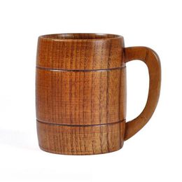 Mugs Classical Wooden Beer Cup Tea Coffee Water Heatproof Home Office Bar Party Drinkware Cups Drop Delivery Garden Kitchen Dining Dhkyg