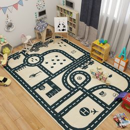 Play Mats Children's game crawling area carpet road traffic route map carpet living room bedroom sofa floor mat home decoration anti slip door mat 230619