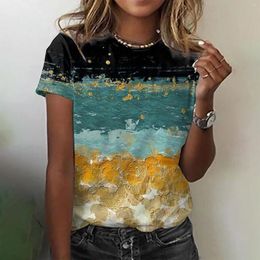 Women's Blouses Ladies Tops 2023 Summer Short Dresses 3d Floral Printed T-shirt For Women Half Sleeves Fashon Y2k Oversize Daily Casual