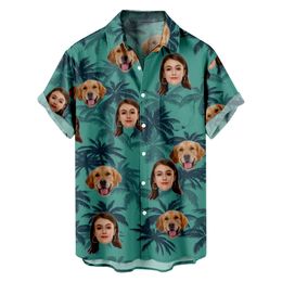 Men's Casual Shirts Aloha Shirt Custom Hawaiian Shirt with Face Personalised Men Aloha Beach Tropical Floral shirt 230619