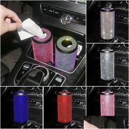 Other Interior Accessories Car Tissue Holder Dispenser Dry Paper Case Napkin Storage Box Container Bling Pink For Girls Drop Deliver Dh4N8