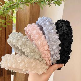 Fashion Headband For Women Seersucker Cloth Headwear Soft Turban Summer Flower Hairband Hair Accessories