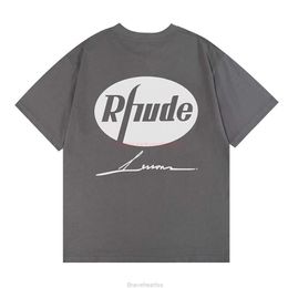 Magliette da uomo maglietta di moda designer tshirt rhude aegle testa stampa solida conta unisex comoda look da bel cotone puro