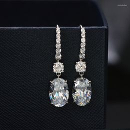 Dangle Earrings 2023 Original 925 Sterling Silver 3ct Diamond Earring Jewelry Gemstones Party Wedding Drop For Women Bridal Gift