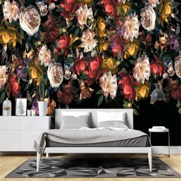 Wallpapers American Retro Flower Custom Wallpaper Pastoral Rose Floral Living Room Bedroom Decor Wall Paper Home Mural Papel Tapiz