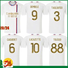 23 24 LYON White sports soccer jersey 2023 2024 TOKO EKAMBI LACAZETTE KADEWERE AOUAR home away 3rd Men football shirt