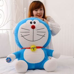 Stuffed Plush Animals Kawaii 19 inch/26 inch Giant Japanese Doraemon Comics Soft Plush Doll Smiling Cat Filled Animal Cartoon Toy for Children's Birthday Gift 230619