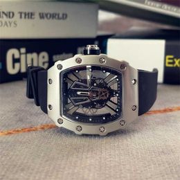 Luxurious Richars Milles Watches Mechanical Automatic Watches World War Ii Bull Hollow Out Perspective Mechanical Personality Trend Mens Watch Silicone Ta HB-7UV3