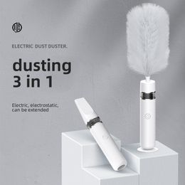 Dusters Rechargeable Duster Electric Spin Scrubber Rotate Sofa Dust Cleaner Household Cleaning Tools Remover Feather Dry Cleaning Brush 230617