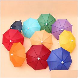 Umbrellas Umbrella Mini Children Cartoon Bumbershoot Toy Prop Decorative Candy Color Straight Shank Bending Handle Easy Carry Za5797 Dhkcm