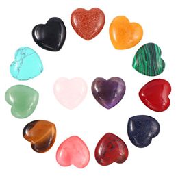 20mm*6mm Heart Stone Ornament Natural Rose Quartz Turquoise naked stones Decoration hand Play handle pieces accessories