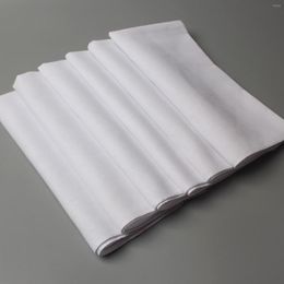Bow Ties 12Pcs Pure White Handkerchiefs Set Solid Colour Cotton Hankies Men's Vintage DIY Gift For Everyday Use Bridal Wedding