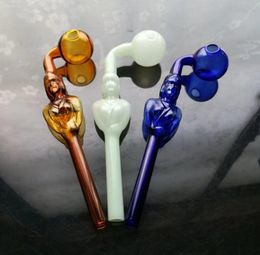 Glass Smoking Pipes Manufacture Hand-blown bongs Colourful Beauty Curved Pot pipe