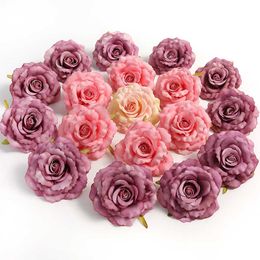 Dried Flowers 5/10Pcs Rose Artificial Heads Marriage Wedding Decorations Fake for Home Decor Craft Wreath Garland Accessories