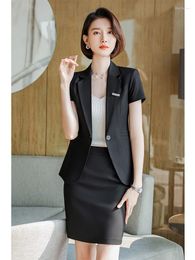 Work Dresses Sets Summer Ladies Business Clothes Office Uniform Style Light Green Fashion Women Skirt Suits Blazer And Jacket