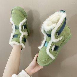 Stivali inverno donna neve moda retrò strass piatto antiscivolo peluche cotone ispessito scarpe ragazze pelle scamosciata