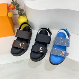 New PASSENGER Sandal Luxury bom BOM DIA FLAT MULE Lady jacquard monograms slides women flat mule platform slingbacks brown sandal shoes Denim Strap Platforms