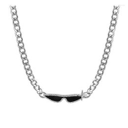 Correntes unissex Óculos de sol com strass Colar com pingente Hip-hop Fashion Chocker Chain For Women Men Trending Jewelry 2023