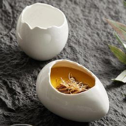 Bowls Chinese Modern Eggshell Small Bowl Creative Solid Color Soup Cake Dessert Dishes Western Molecular Cuisine Dish Tableware