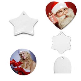 Christmas Decorations Sublimation Ceramic Pendant Decoration Ceramics Arts And Crafts Ornament Fathers Day Drop Delivery Home Garden Dhgov