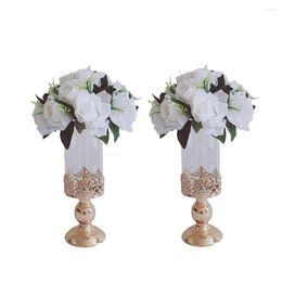 Vases 1-2Pcs/Lot Wedding Table Flower Centerpiece Decoration Tabletop Metal Flowers Floor Stand Living Room Tables For Party