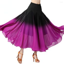 Stage Wear Ballroom Dancing Costume For Women Flamenco Waltz Dance Skirt Classical Practise Gradient Layered Big Swing Skirts