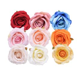 Dried Flowers 5/10Pcs Artificial Silk Rose Flower Head For Wedding Home Party DIY Decoration Fake Wreath Scrapbook Crafts