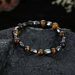 Charm Bracelets Weight Loss Magnetic Hematite Bracelet Men Tiger Eye Stone Bead Couple For Women Health Care