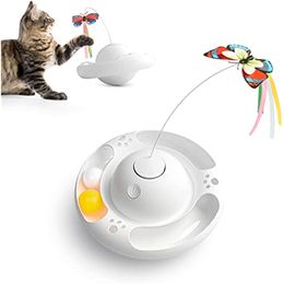 ATUBAN Cat Toys Tumbler Smart Interactive Electronic Kitten Toy,Fluttering Butterfly,Bell Track Balls,Indoor Exercise Cat Kicker