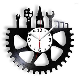 Wall Clocks Mechanic Service Car Art LED Clock Repairing Tool Record Dad's Garage Vintage Decorative Repairman Gift