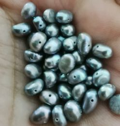 Loose Diamonds Wholesale 20pcs Around 6x5x4mm Natural Sea Genuine Grey Blue Pearl Jewellery DIY Necklace Bracelet Full Drilled 230619