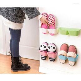 Hooks 4 Pcs/lot Ventilate Shoe Rack Plastic Wall Hanging Type Adhesive Storage Hanger Organizer Space Saver For Shoes