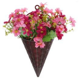 Decorative Flowers Wall Hanging Artificial Door Basket Decor Home Baskets Front Fake Flowerpot