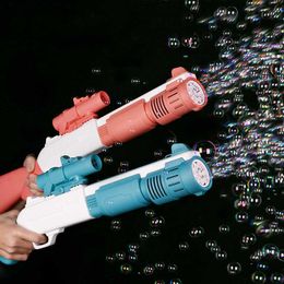 Sand Play Water Fun Shotgun Electric Gun 10 Holes Gatlin Gun Machine Soap Bubbles Magic for Children Gift Outdoor Toys R230620