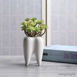 Planters Pots Ceramic Plant Pot Creativity Tooth Flowerpots Flower Planters Succulent Cactus Vases Plant Desktop Potted Home Table Decorate R230620