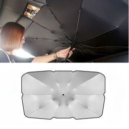 Shade 1PC Car Sunshade Umbrella-style Front Glass Sunshade Sunscreen Heat Insulation Cloth Car Windshield Sunshade Car Umbrella Shade 230620
