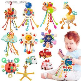 Children Montessori Sensory Toys Baby Toy 1 2 3 Year Pull String Educational Toys Development Fidget Toy For Babies 6 12 Months L230518