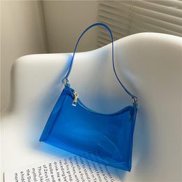 Evening Bags Women Underarm Shoulder Bag PVC Transparent Fashion Designer Small Handbag Purse Jell Hobos Female Summer Top Handle