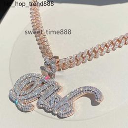 Fashion Necklace Designer Jewelry Sailormoon Custom Moissanite Alphabet Pendant Hip Hop Full Diamond Charm S925 Chain Rap Accessories for Men and Women silver neck