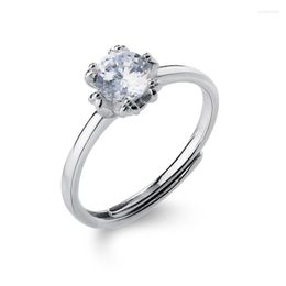 Cluster Rings MloveAcc Big Stone Engagement Ring 925 Sterling Silver Zirconia For Women Wedding Statement Jewellery