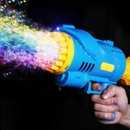 Sand Play Water Fun Rocket Bubble Gun 25 Holes Bubbles Machine Gun Launcher Shape Automatic Blower Soap Toys for Kids Children Gift Pomperos Toy New R230620