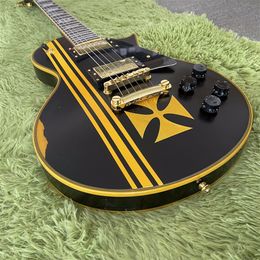 yellow and black LP guitar of Fast Free Ship Rosewood neck and fretboard
