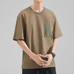 Men's Hoodies Summer Short Sleeve Men Cotton O Neck Sweatshirt Pocket Drawstring All-match Thin Fashion Casual Oversized Clothing Black