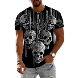 Men's T-Shirts Vintage Horror 3d Skull Print Men's T-shirt Summer Classic Casual O Neck Short Sleeve Fashion Loose Oversized Tops Tee Shirt Men 230619