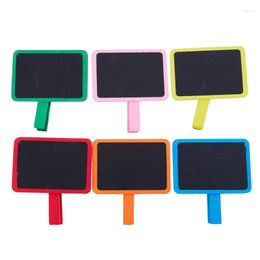 12pcs Wooden Colourful Chalkboard Clips Message Board Sign Blackboard For Party Wedding Birthday Table Decorations