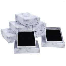 Jewellery Pouches 8Pcs Marble Pattern Packaging Boxes Multifunctional Necklace Ring