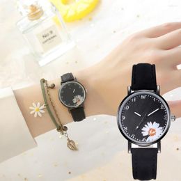 Wristwatches Fashion Watch Ultra Thin Ladies Watches Dial Flowers Leather Style Luxury Quartz Clock Women Digital Relogio Masculino